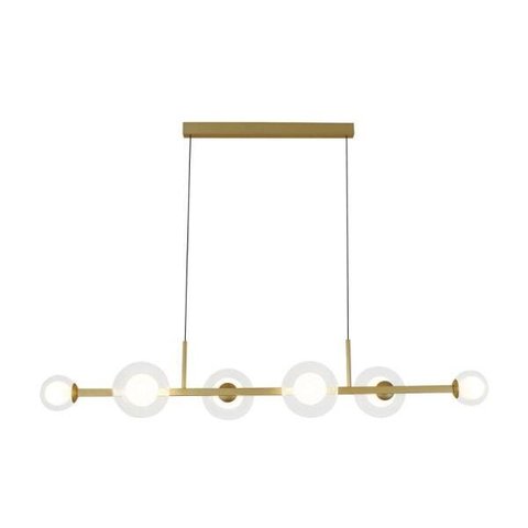 Pendente Orbit 6 Esferas Dourado 109x26,5x16cm