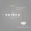 Ver imagem 2 de Pendente Orbit 6 Esferas Dourado 109x26,5x16cm