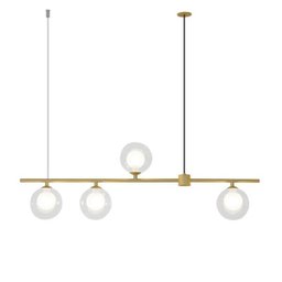 Pendente Orbit 4 Esferas Dourado 20W 90x10x27cm - 1 Pendente Orbit 4 Esferas Dourado 20W 90x10x27cm - 1