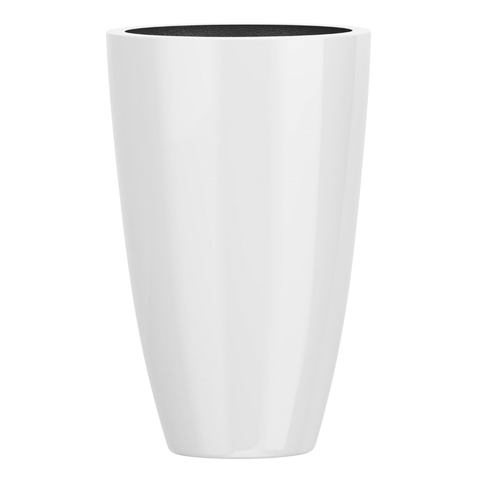 Vaso de Fibra de Vidro Roma m 70cm Brilhantes e Foscos Decorativo Branco