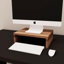 Ver imagem 1 de Suporte Monitor Mesa de Escritório 30cm X 22cm 100% Mdf F5 Cor:nogal