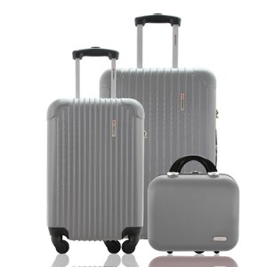 Kit Conjunto 2 Malas Rígidas 360° com Frasqueira - Gladiador A2pm Cor: Cinza