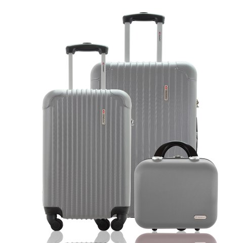 Kit Conjunto 2 Malas Rígidas 360° com Frasqueira - Gladiador A2pm Cor: Cinza