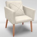 Ver imagem 3 de Cadeira Poltrona para Sala Quarto Confortável e Reforçada Agata :bege