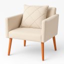 Ver imagem 1 de Cadeira Poltrona para Sala Quarto Confortável e Reforçada:bege