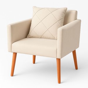 Cadeira Poltrona para Sala Quarto Confortável e Reforçada:bege