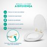 Assento Sanitário Poliester Oval Biscuit Decorado Borboletas com Ferragem Dourada - 4