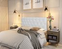 Ver imagem 1 de Painel Cabeceira Paris Queen para Cama Box 1,58 Corino Branco