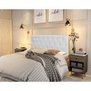 Ver imagem 1 de Painel Cabeceira Paris Queen para Cama Box 1,58 Corino Branco