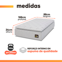 Ver imagem 4 de Cama Box Baú Solteiro Colchão Espuma D33 Pillow Top Van Gogh 88x188x65cm Hellen