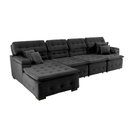 Ver imagem 1 de Sofá Orlando 3.45x1.90m com Chaise, Retrátil e Reclinável - Preto