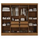 Ver imagem 2 de Guarda Roupa Casal 100% MDF 8 Portas 4 Gavetas com Cabideiro e Prateleiras 226x199x47cm Cinamomo