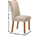 Ver imagem 4 de Conjunto Mesa de Jantar 120cm com 4 Cadeiras Estofadas Multimóveis Crrft-CON045 Madeirado/Off White
