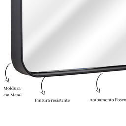 Espelho Retangular Corpo Inteiro C/ Moldura 170 X 70 Grande:preto - 2
