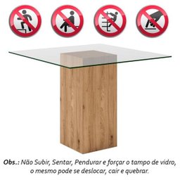 Conjunto Sala de Jantar Seul de Vidro 4 Cadeiras - Móveis Arapongas Cinamomo/bege 03 - 2