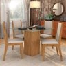 Conjunto Sala de Jantar Seul de Vidro 4 Cadeiras - Móveis Arapongas Cinamomo/bege 03 - 1