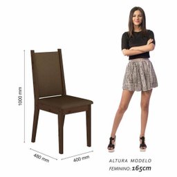 Conjunto Sala de Jantar Seul de Vidro 4 Cadeiras - Móveis Arapongas Imbuia/marrom - 5