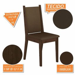Conjunto Sala de Jantar Seul de Vidro 4 Cadeiras - Móveis Arapongas Imbuia/marrom - 4
