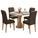 Ver imagem 1 de Conjunto Sala de Jantar 4 Cadeiras com Vidro York Cinamomo - M.arapongas Cinamomo/off White/marrom