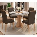 Ver imagem 2 de Conjunto Sala de Jantar 4 Cadeiras com Vidro York Cinamomo - M.arapongas Cinamomo/off White/marrom