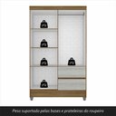 Ver imagem 7 de Guarda-roupa Solteiro Bruna 4 Portas Boreal/ Naturaly - Móveis Arapongas Boreal/naturaly