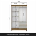 Ver imagem 6 de Guarda-roupa Solteiro Bruna 4 Portas Boreal/ Naturaly - Móveis Arapongas Boreal/naturaly