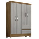 Ver imagem 2 de Guarda-roupa Solteiro Bruna 4 Portas Boreal/ Naturaly - Móveis Arapongas Boreal/naturaly