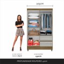 Ver imagem 5 de Guarda-roupa Solteiro Bruna 4 Portas Boreal/ Naturaly - Móveis Arapongas Boreal/naturaly