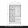 Guarda-roupa Solteiro Bruna 4 Portas Branco Ff - Móveis Arapongas Branco - 6