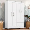 Ver imagem 1 de Guarda-roupa Solteiro Bruna 4 Portas Branco Ff - Móveis Arapongas Branco