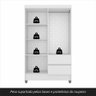 Guarda-roupa Solteiro Bruna 4 Portas Branco Ff - Móveis Arapongas Branco - 7