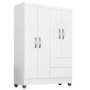 Ver imagem 2 de Guarda-roupa Solteiro Bruna 4 Portas Branco Ff - Móveis Arapongas Branco