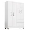 Guarda-roupa Solteiro Bruna 4 Portas Branco Ff - Móveis Arapongas Branco - 2