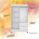 Ver imagem 4 de Guarda-roupa Solteiro Bruna 4 Portas Branco Ff - Móveis Arapongas Branco