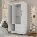 Ver mais imagens de Guarda-roupa Solteiro Lohaine 3 Portas Branco - Móveis Arapongas Branco