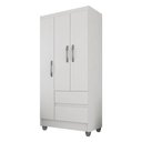 Ver imagem 4 de Guarda-roupa Solteiro Lohaine 3 Portas Branco - Móveis Arapongas Branco
