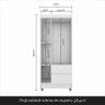Guarda-roupa Solteiro Lohaine 3 Portas Branco - Móveis Arapongas Branco - 10