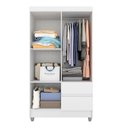 Ver imagem 6 de Guarda-roupa Solteiro Lohaine 4 Portas Branco - Móveis Arapongas Branco