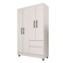 Ver imagem 4 de Guarda-roupa Solteiro Lohaine 4 Portas Branco - Móveis Arapongas Branco