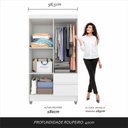 Ver mais imagens de Guarda-roupa Solteiro Lohaine 4 Portas Branco - Móveis Arapongas Branco