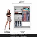 Ver imagem 3 de Guarda-roupa Solteiro Paloma 2 Portas Branco - Móveis Arapongas Branco