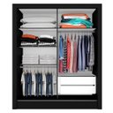 Ver imagem 2 de Guarda-roupa Solteiro Paloma 2 Portas com Espelho Preto Fosco M. Arapongas Preto Fosco