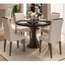 Conjunto Sala de Jantar 4 Cadeiras com Vidro York Imbuia - M.arapongas Imbuia/preto/bege - 2