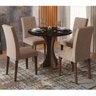 Conjunto Sala de Jantar 4 Cadeiras Pérsia Imbuia - Móveis Arapongas Imbuia/preto/capuccino - 1