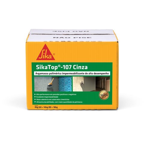 Argamassa Polimerica Cinza 18kg Sikatop 107