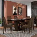Ver imagem 2 de Conjunto Sala de Jantar 6 Cadeiras com Vidro Gunma Móveis Arapongas Imbuia/marrom