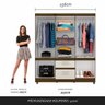 Guarda-roupa Casal Laura 8 Portas Cedro/ Off-white - Móveis Arapongas Cedro/branco Off - 4