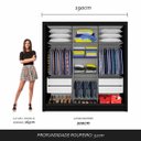 Ver imagem 3 de Guarda-roupa Casal Layla 3 Portas 3 Espelhos 4 Gavetas Preto - M. Arapongas Preto Fosco