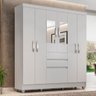 Guarda-roupa Casal Lia 6 Portas com Espelho Branco - Móveis Arapongas Branco - 1