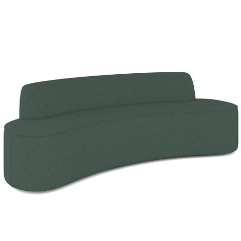 Sofá 4 Lugares Curvo Sala de Estar Living Cancún D02 Linho Verde Musgo 230 cm C-117 - Lyam Decor